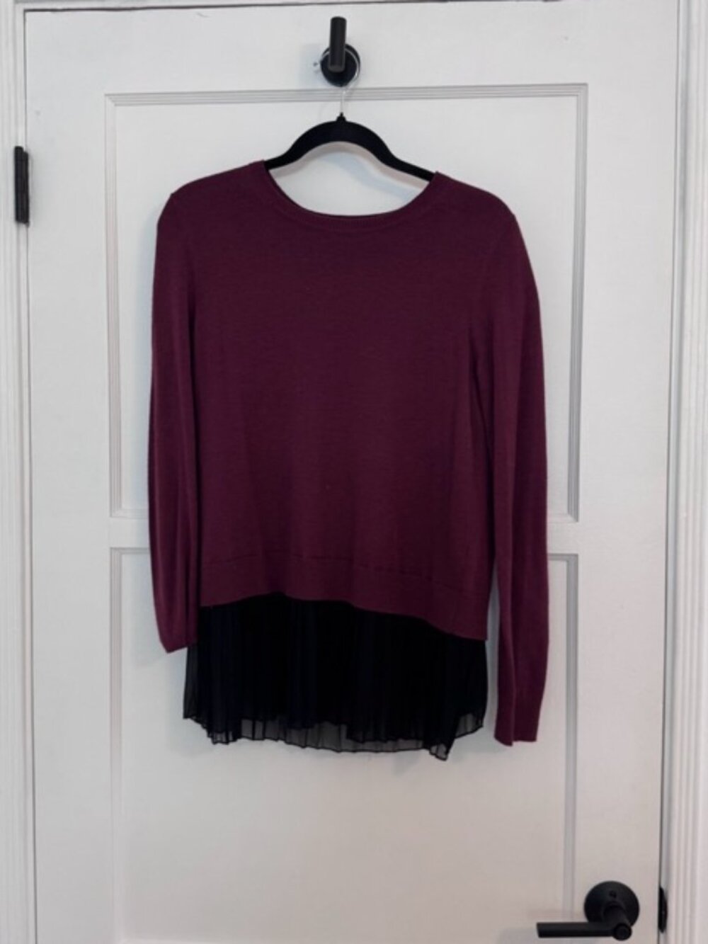 Chelsea28 Women's Pleated Hem Sweater - Small